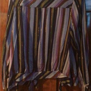 JCPenney a.n.a XL multi color blouse with gold strips